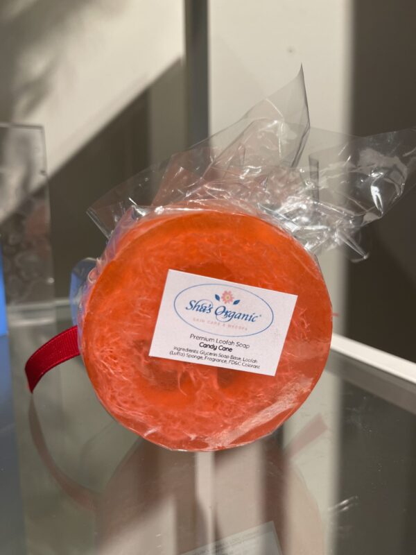 Candy Cane Loofah Soap